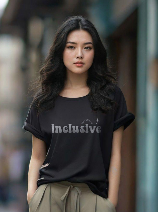 Future is Inclusive-Oversized Black Women Cotton Tshirt