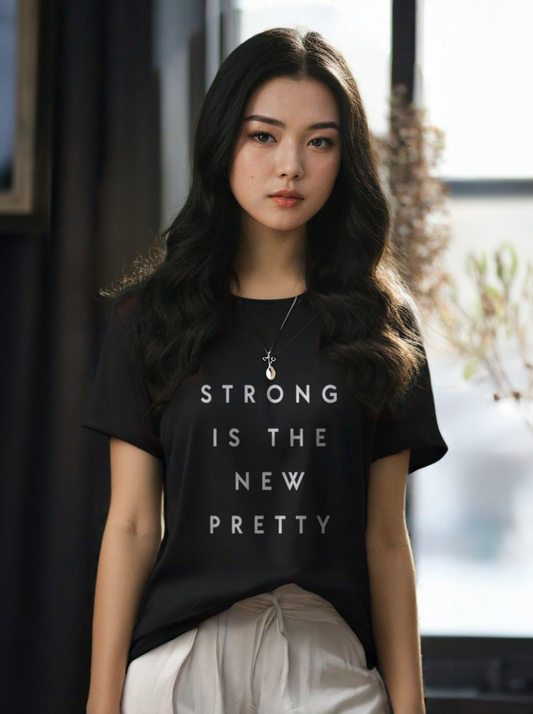 Strong is the new pretty-Oversized Black Women Cotton Tshirt